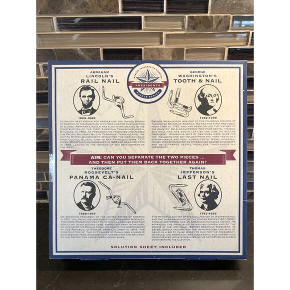Master Thinkers Of America Presidents Puzzle Series Nail Puzzle Compendium - Picture 3 of 4
